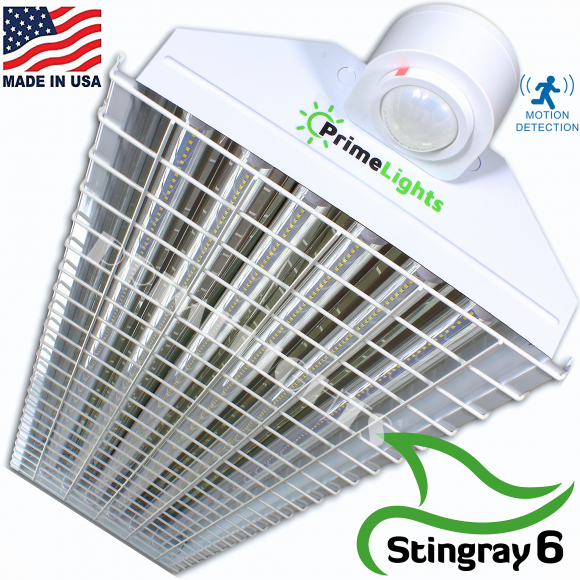 Stingray Motion Activated Shop Light With Wire Guard (Clear LED