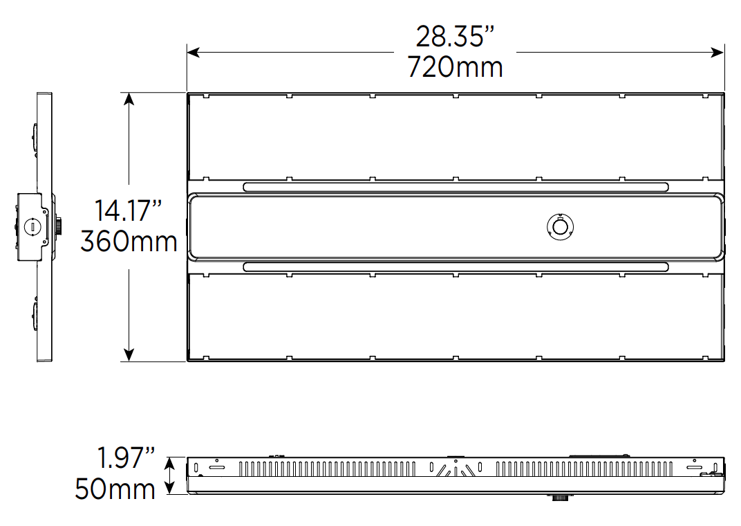 LED 30" WILDCAT Gen2.0 400/355/300 Watt TAA Certified Bay Shop Light Up to 59,200 Lumen