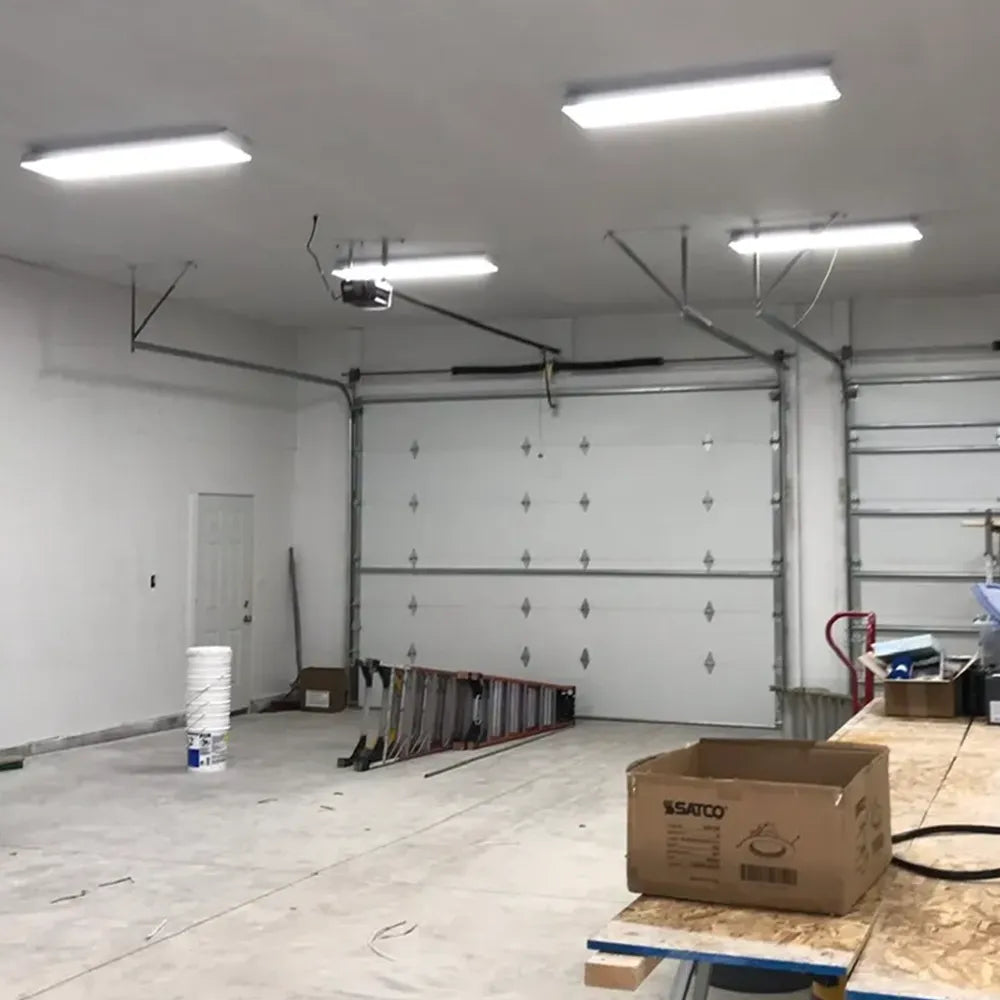 4ft LED Shop Light | Fixture & 4 Frosted Tubes | Up to 15ft Mounting Height