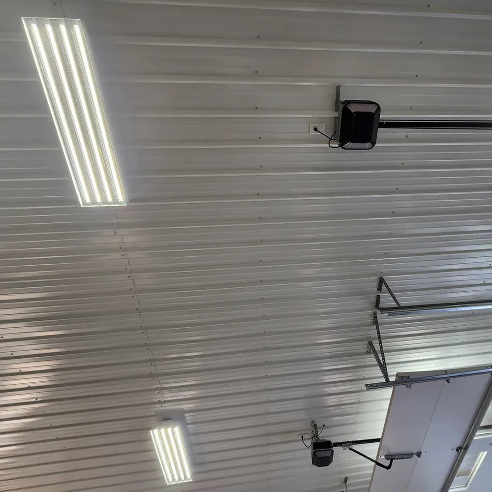 4ft LED Shop Light | Fixture & 4 Clear Tubes | Up to 15ft Mounting Height