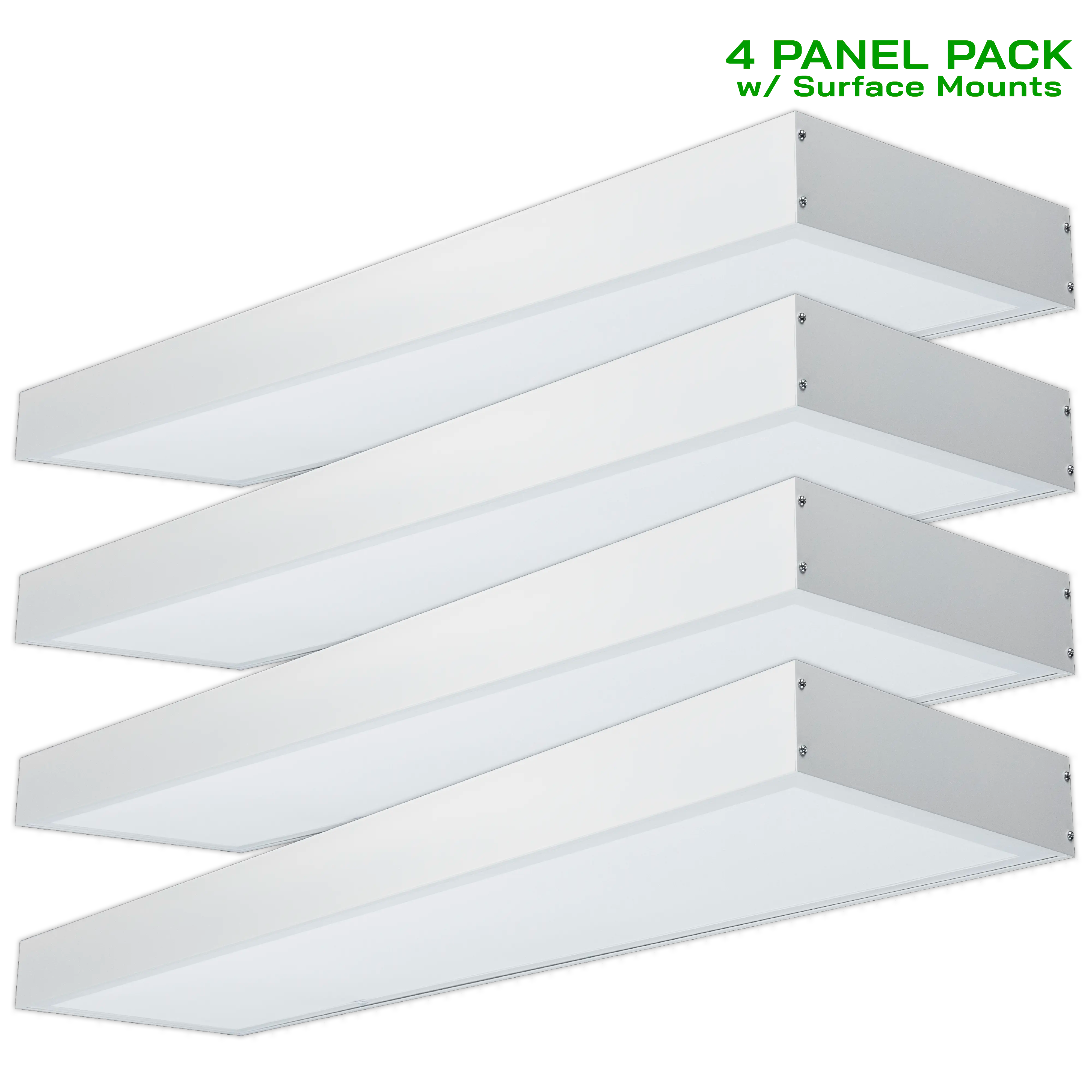 1' X 4' LED up to 40 Watt Panel Troffer w/ Surface Mount Kit (4 PACK)