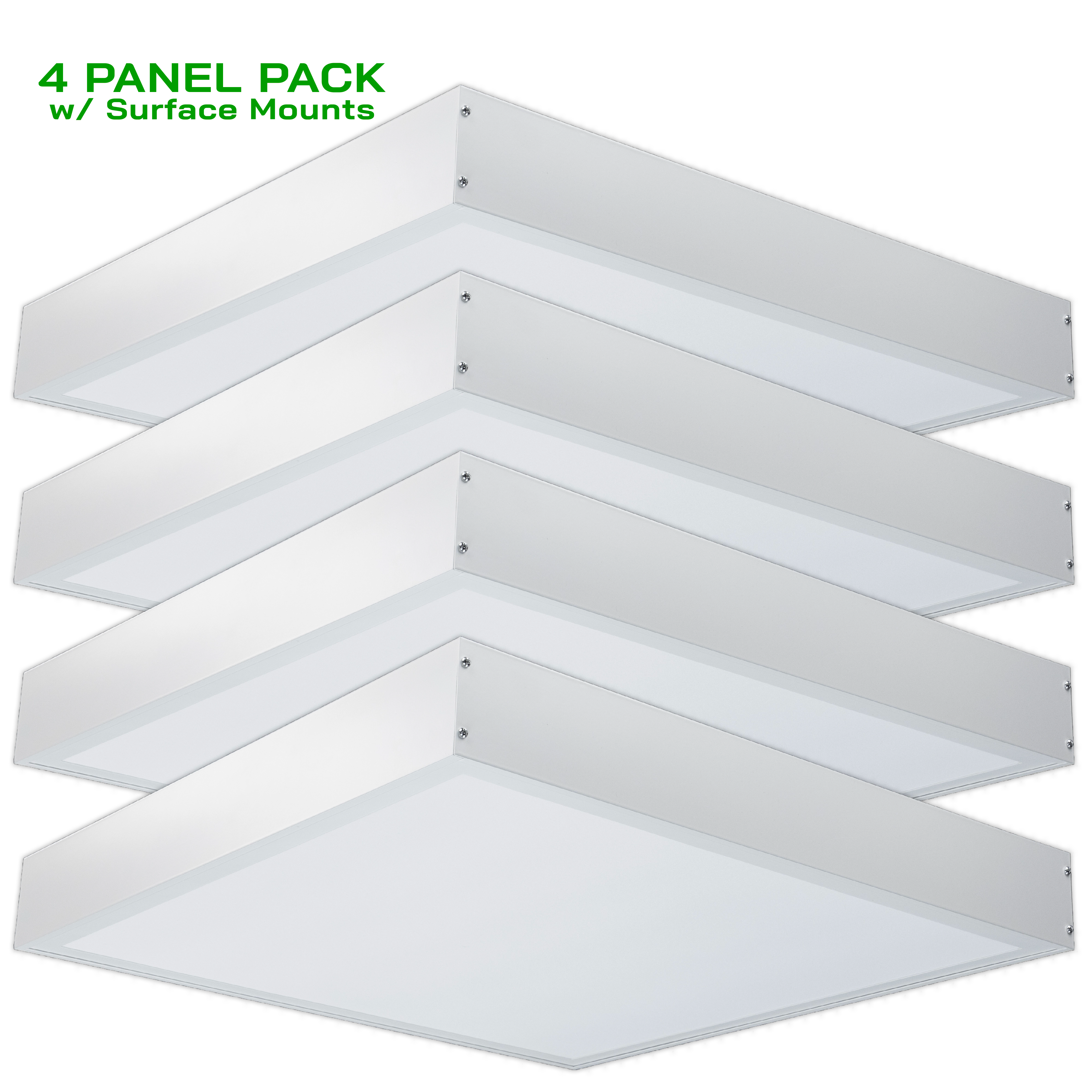 2' X 2' LED 40 Watt Panel Troffer w/ Surface Mount Kit (4 PACK)
