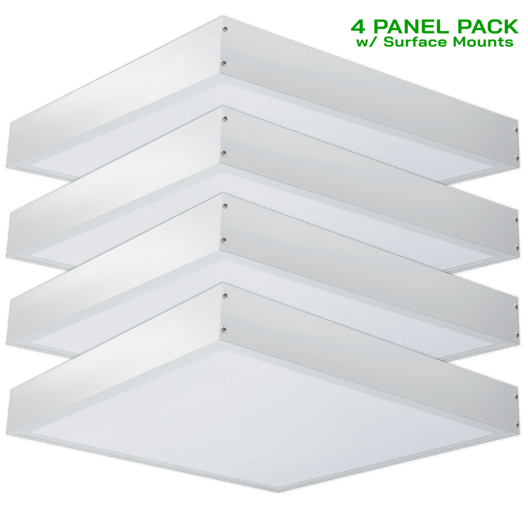 2' X 2' LED 40 Watt Panel Troffer w/ Surface Mount Kit (4 PACK)
