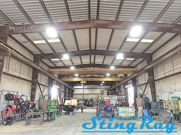 4ft. LED 6 Lamp T8 STINGRAY® 6XL Highbay Fixture 108W Frosted W/ Wire Guard 19,440 Lumens