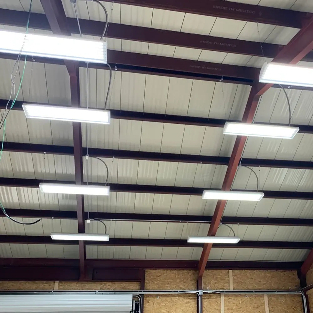 4ft LED Shop Light | Fixture & 6 Clear Tubes | Up to 30ft Mounting Height