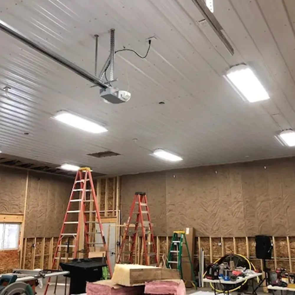 4ft LED Shop Light | Fixture & 6 Clear Tubes | Up to 30ft Mounting Height
