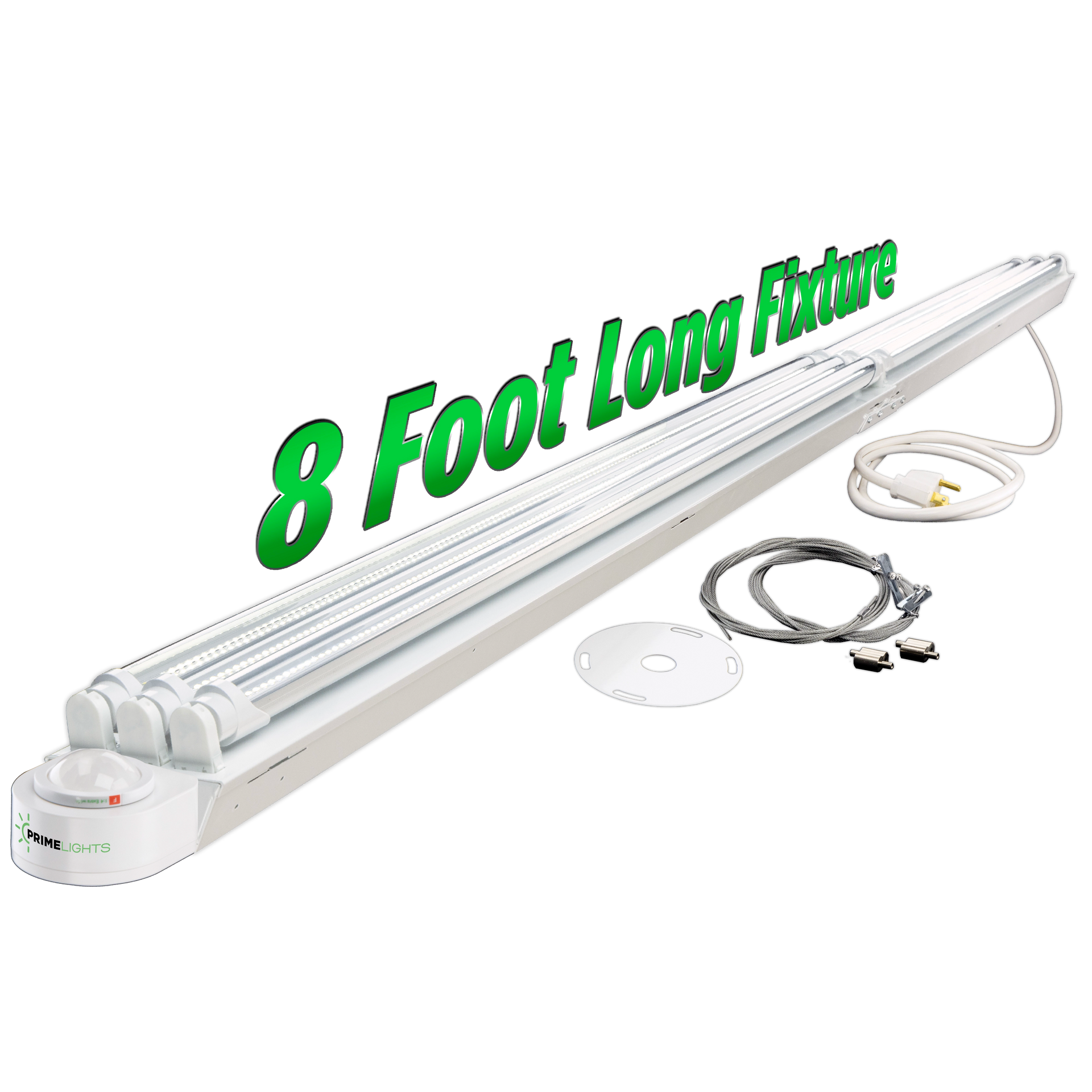 Bright AF - Motion Activated 8ft. LED 6 Lamp Garage Light with 6' Cord & Plug