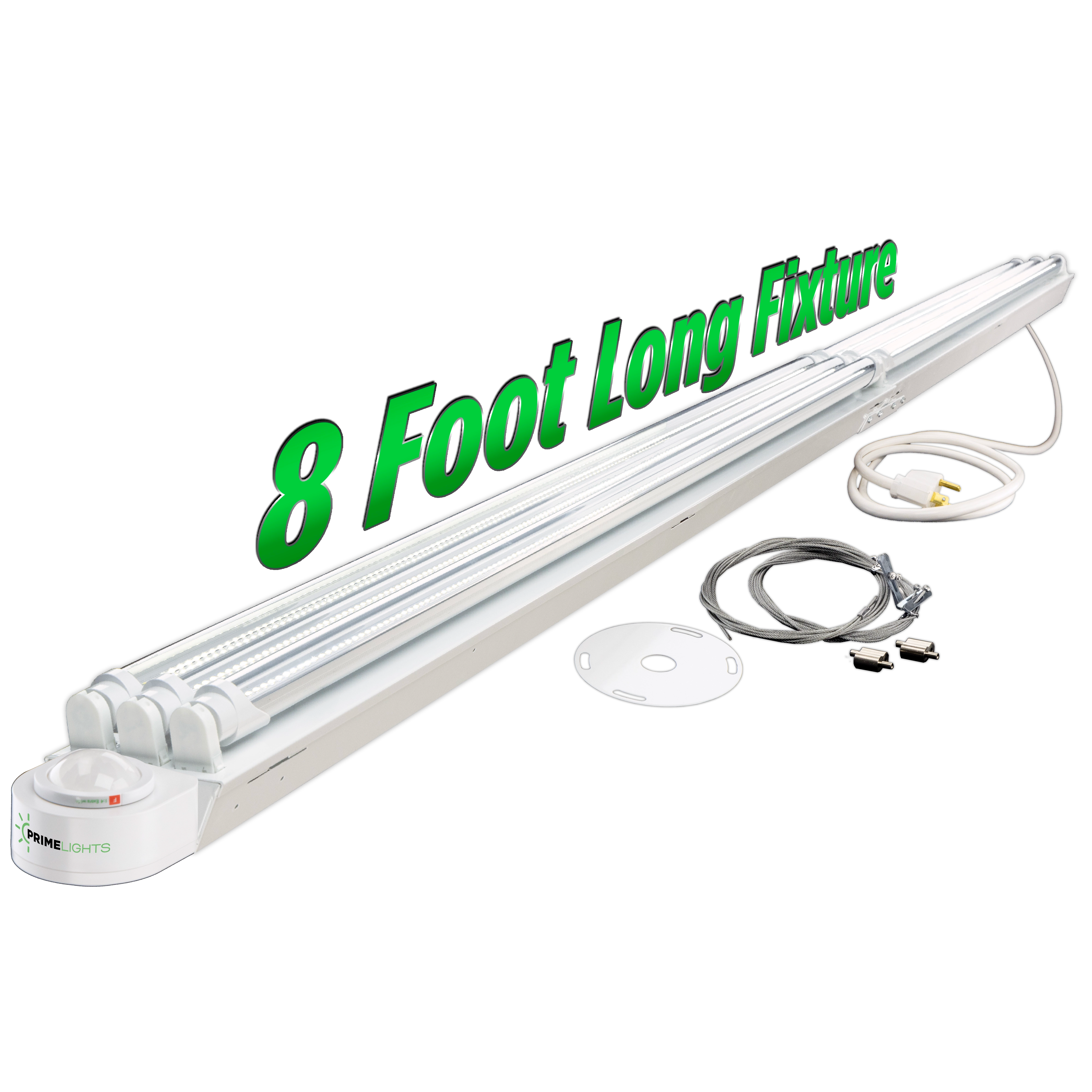 Bright AF - Motion Activated 8ft. LED 6 Lamp Garage Light with 6' Cord & Plug