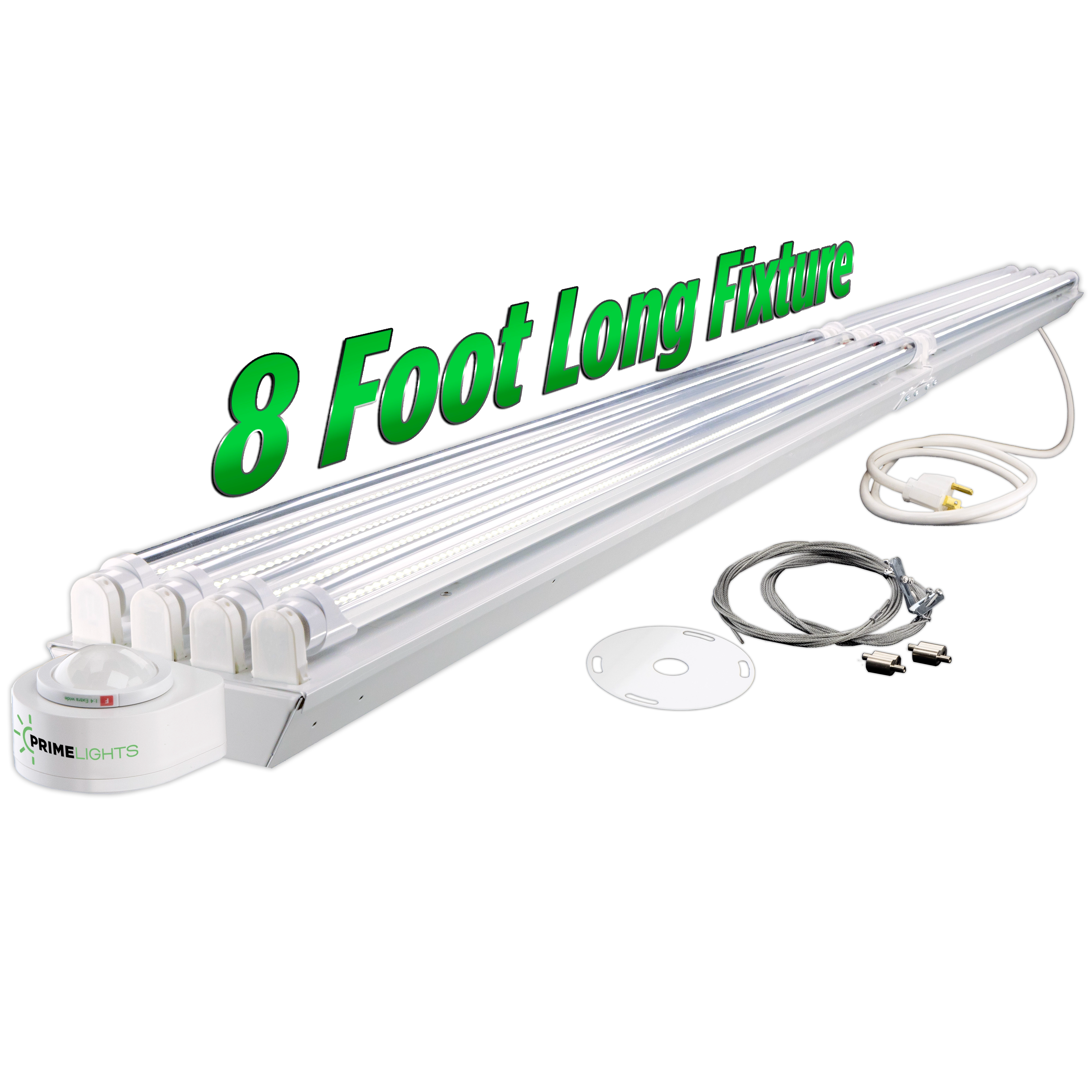 Bright AF - Motion Activated  8ft. LED 8 Lamp  Garage Light with 6' Cord & Plug