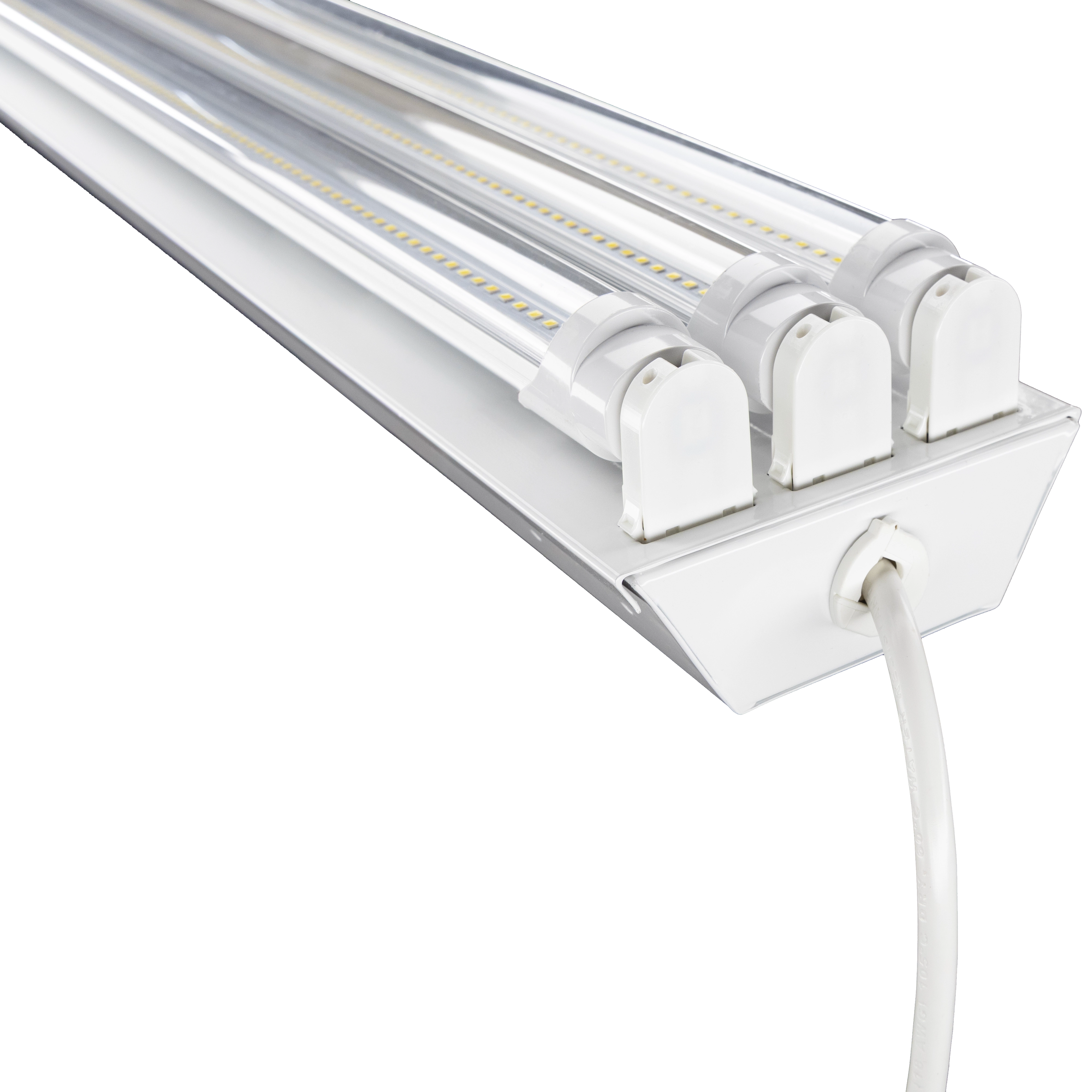 Bright AF - Motion Activated 4ft. LED 3 Lamp Garage Light with 6' Cord & Plug