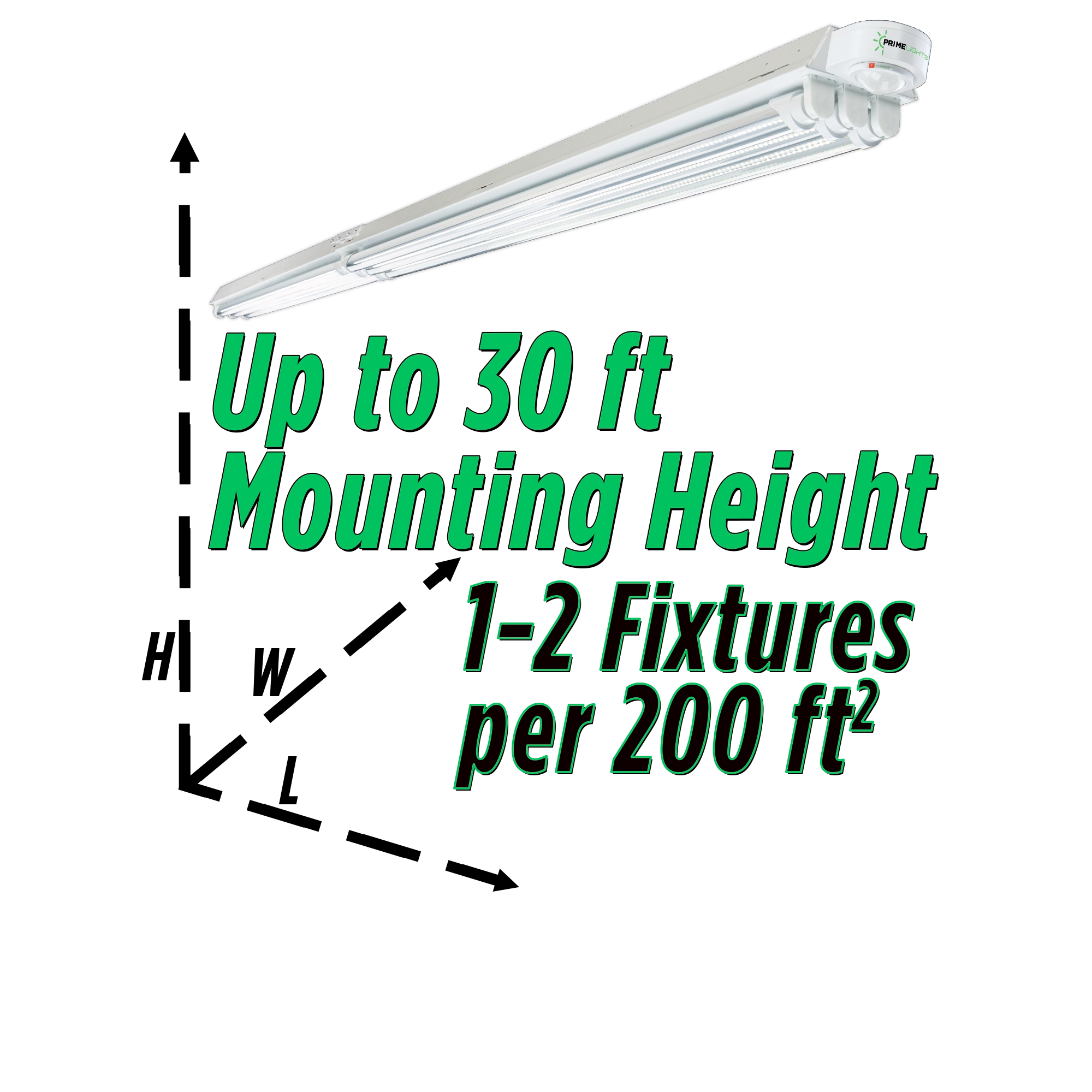 8ft. LED 6 Lamp BOLT® GEN 2.0: Brighter, Most Efficient, Sleeker - 120W Clear/Frosted LEDs Motion Activated Shop Light 21,600 Lumens