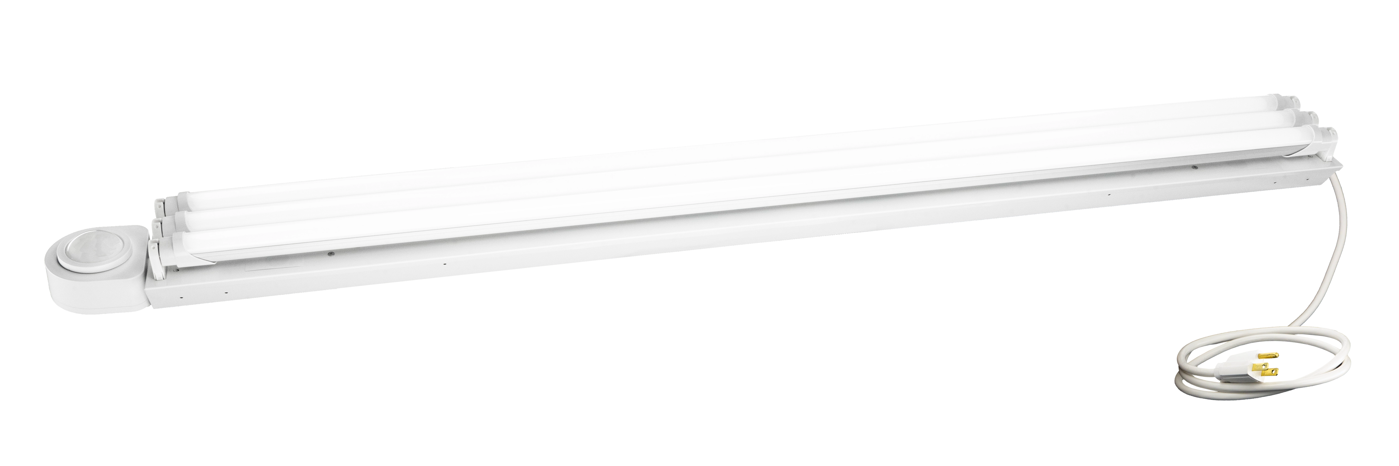 Bright AF - Motion Activated 4ft. LED 3 Lamp Garage Light with 6' Cord & Plug