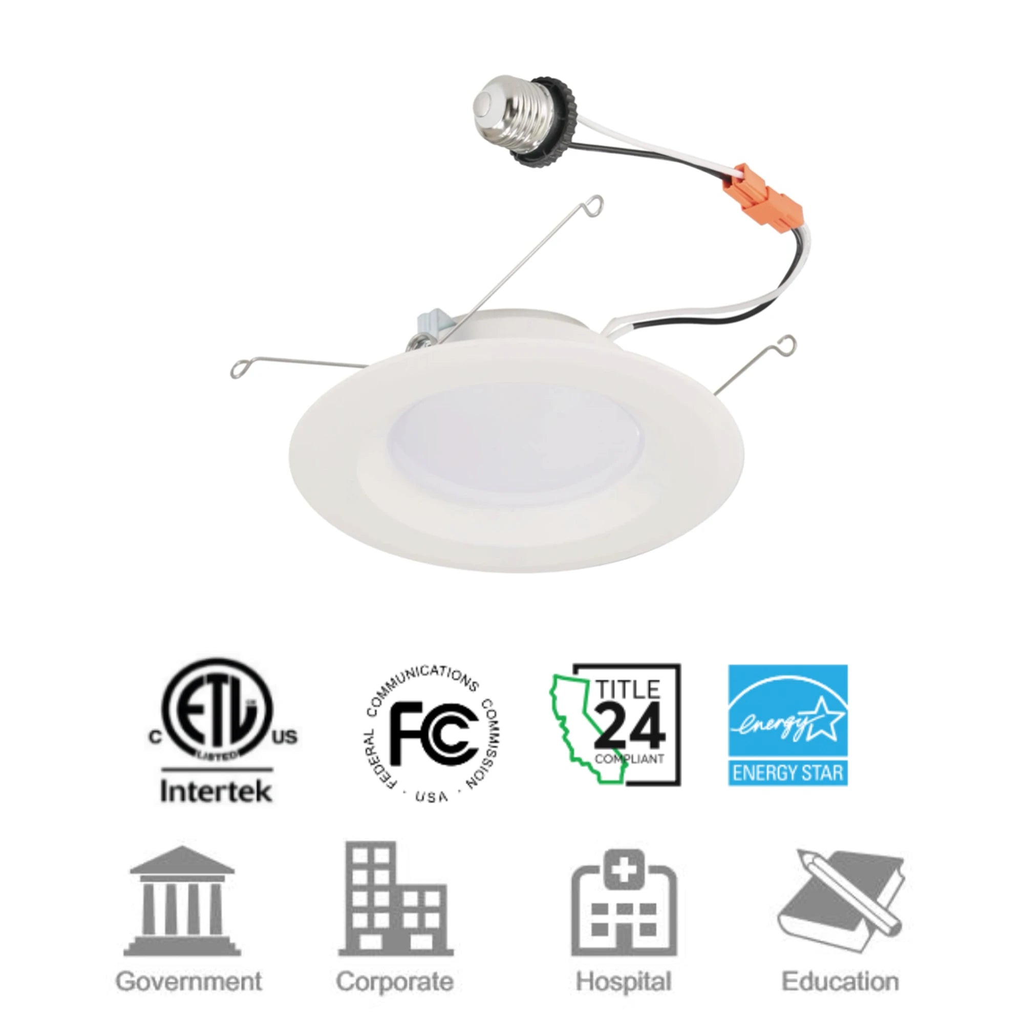 LED Downlight Retrofit 6" - 12/18W 3500K - 24 PACK