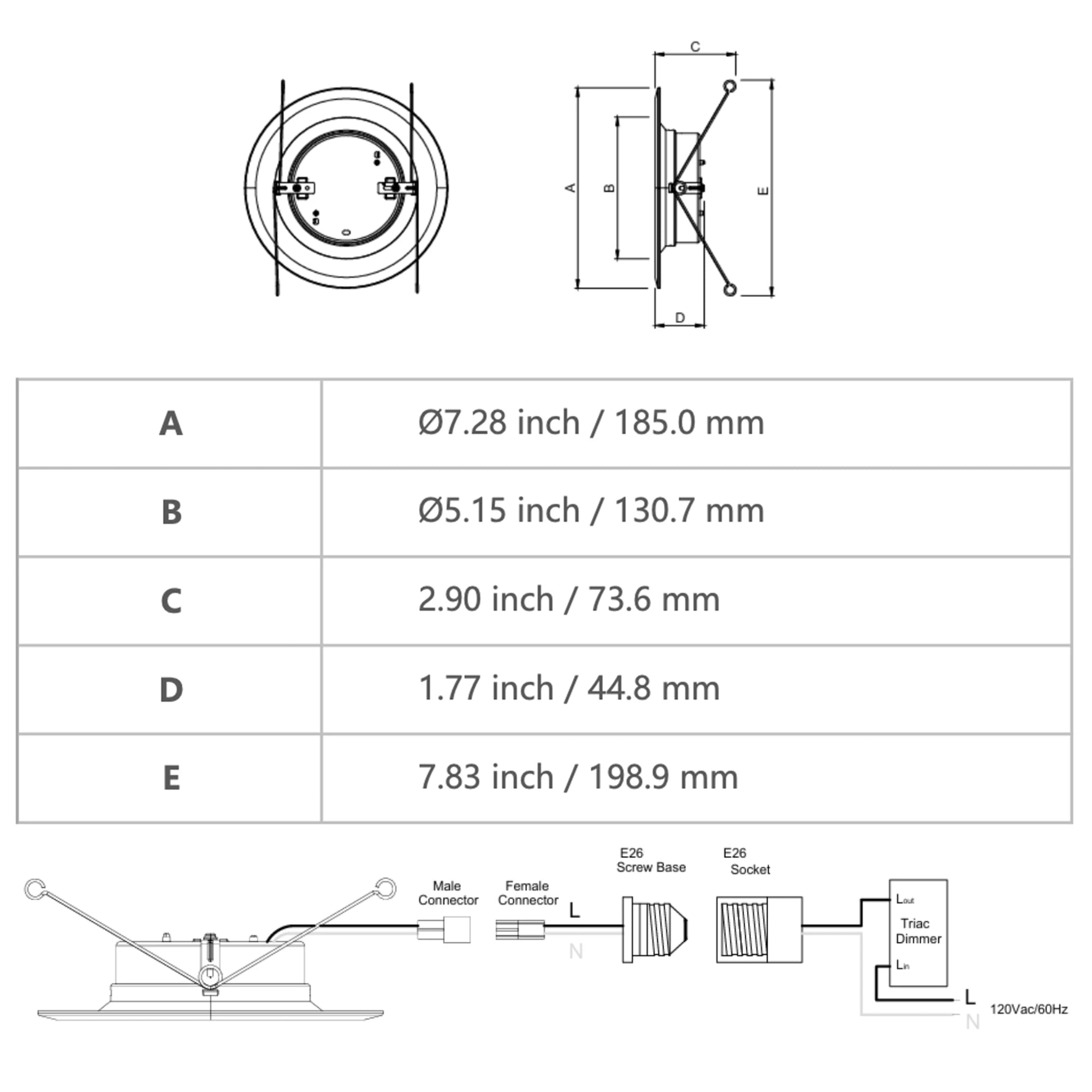 LED Downlight Retrofit 6" - 12/18W 3500K - 24 PACK