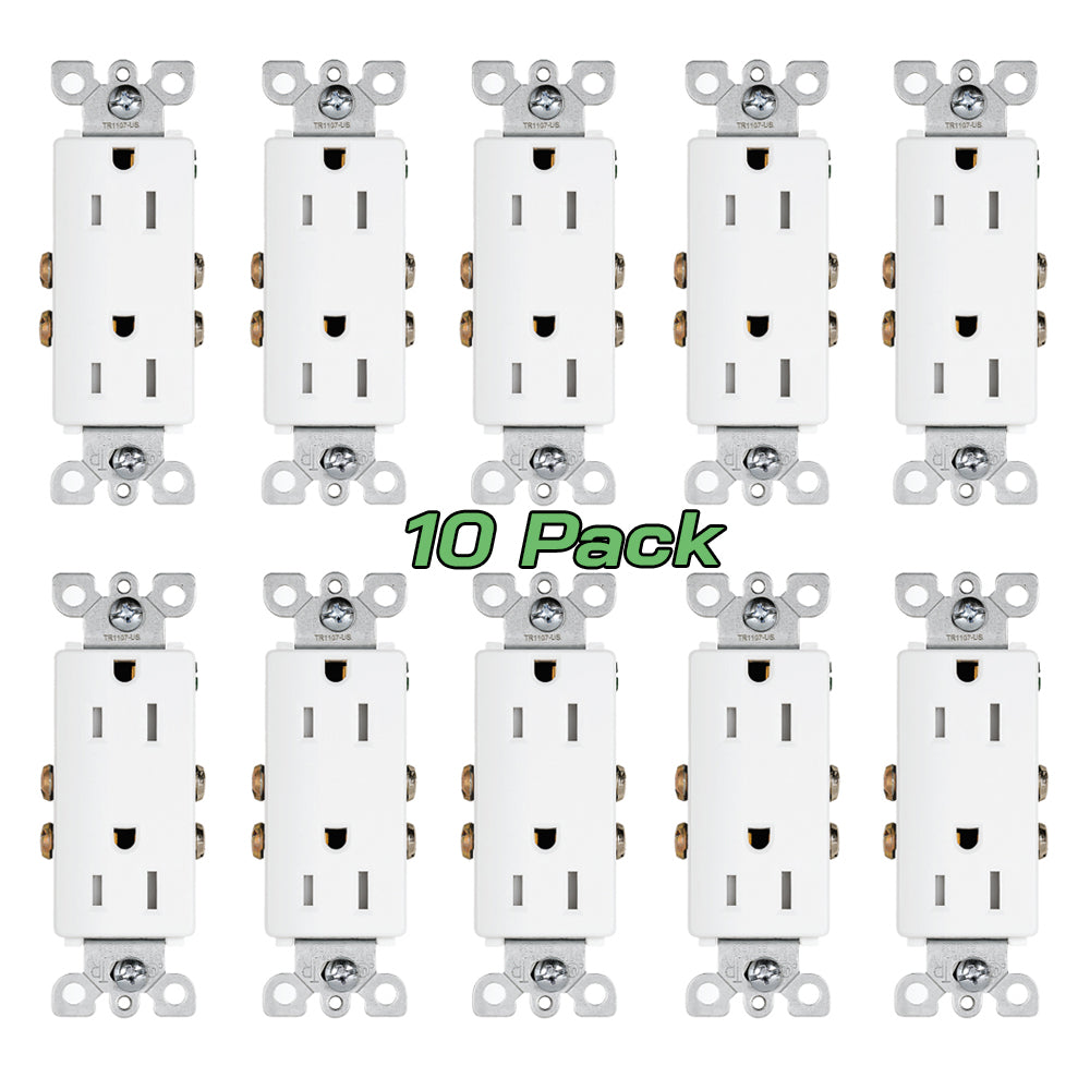 Energetic Lighting EOR-2D5T-10P (10 Pack) Decora Rated 15A 125V Tamper Resistant