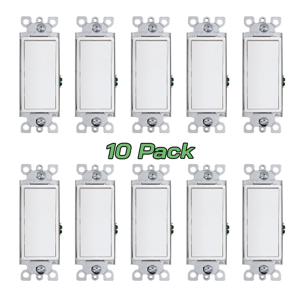 Energetic Lighting ESW-3W5D-10P (10 Pack) Decora 3-Way Switch Rated 15A - 120-277 AC