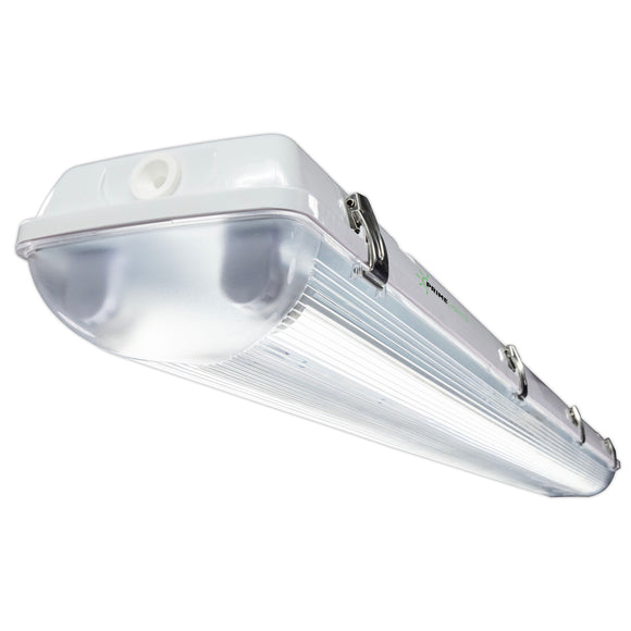 HAWKEYE 2 LED Utility Shop Light 4' T8 VaporTite Fixture 40-Watts Instant-On Frosted Lamps 7,200 Lumens
