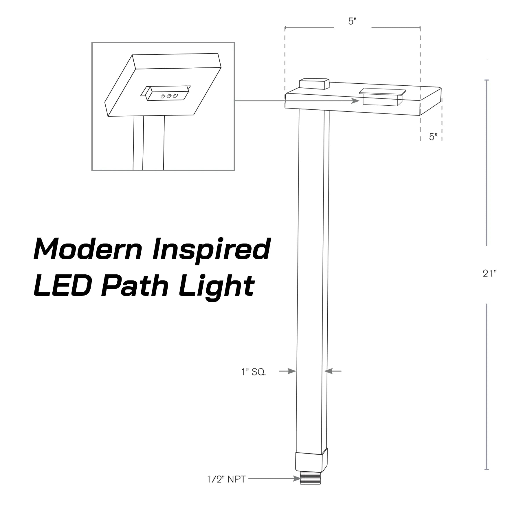 Modern Inspired LED Path & Area Lights | Solid Brass | Matte Bronze or Black | 2700K Warm White