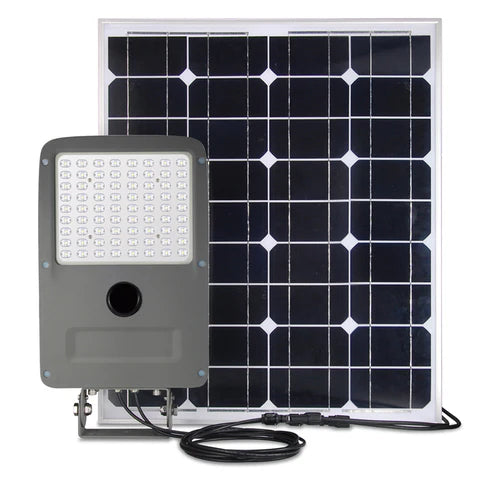 PrimeLights Solar - Solar Powered LED Flood Light Up to 60W & 7200 Lumens - Yoke or Pole Mount