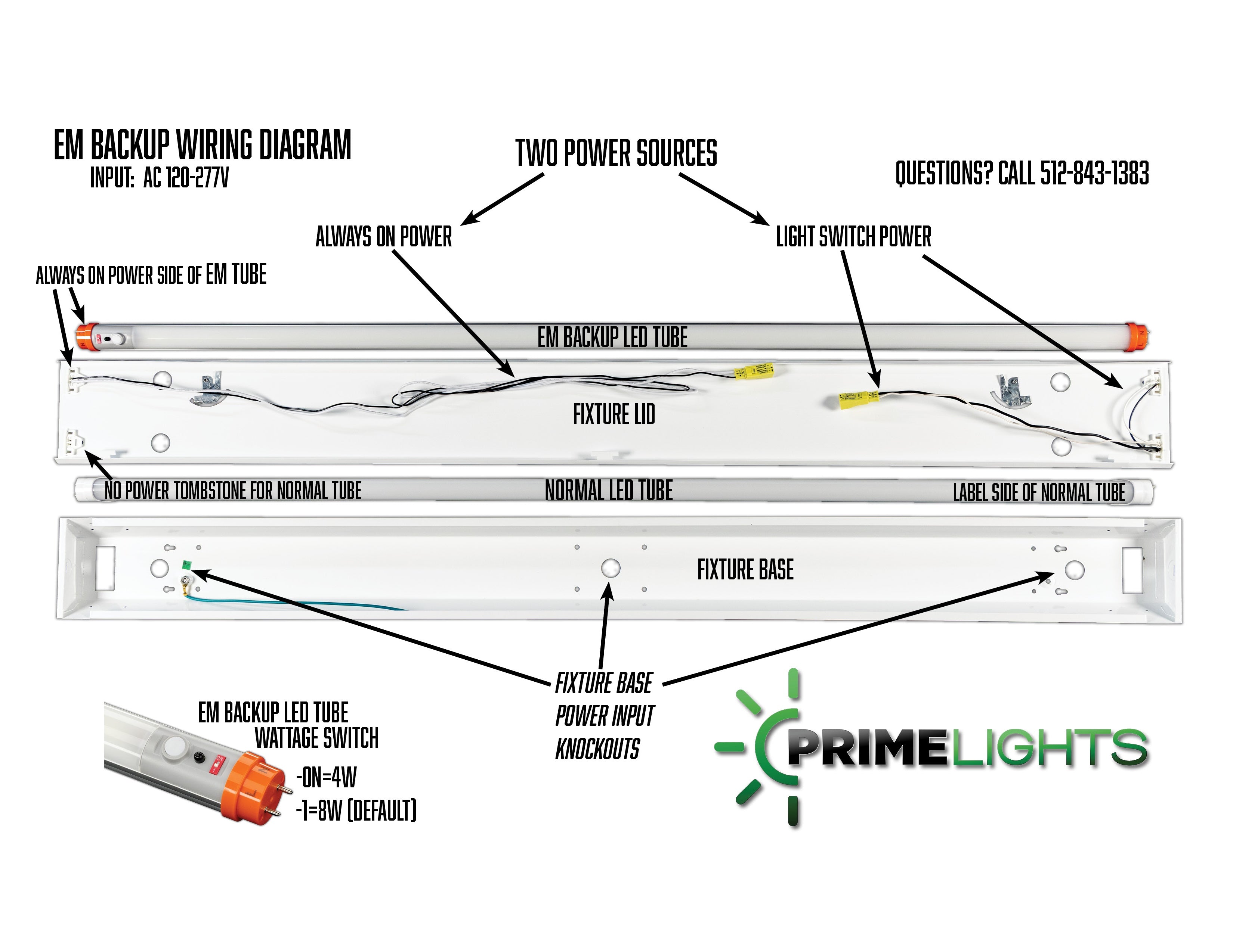 4ft. LED 2 Lamp BOLT® GEN 2 - 90 Min Emergency Battery Backup Lamp - 40W - 7,200 Lumens