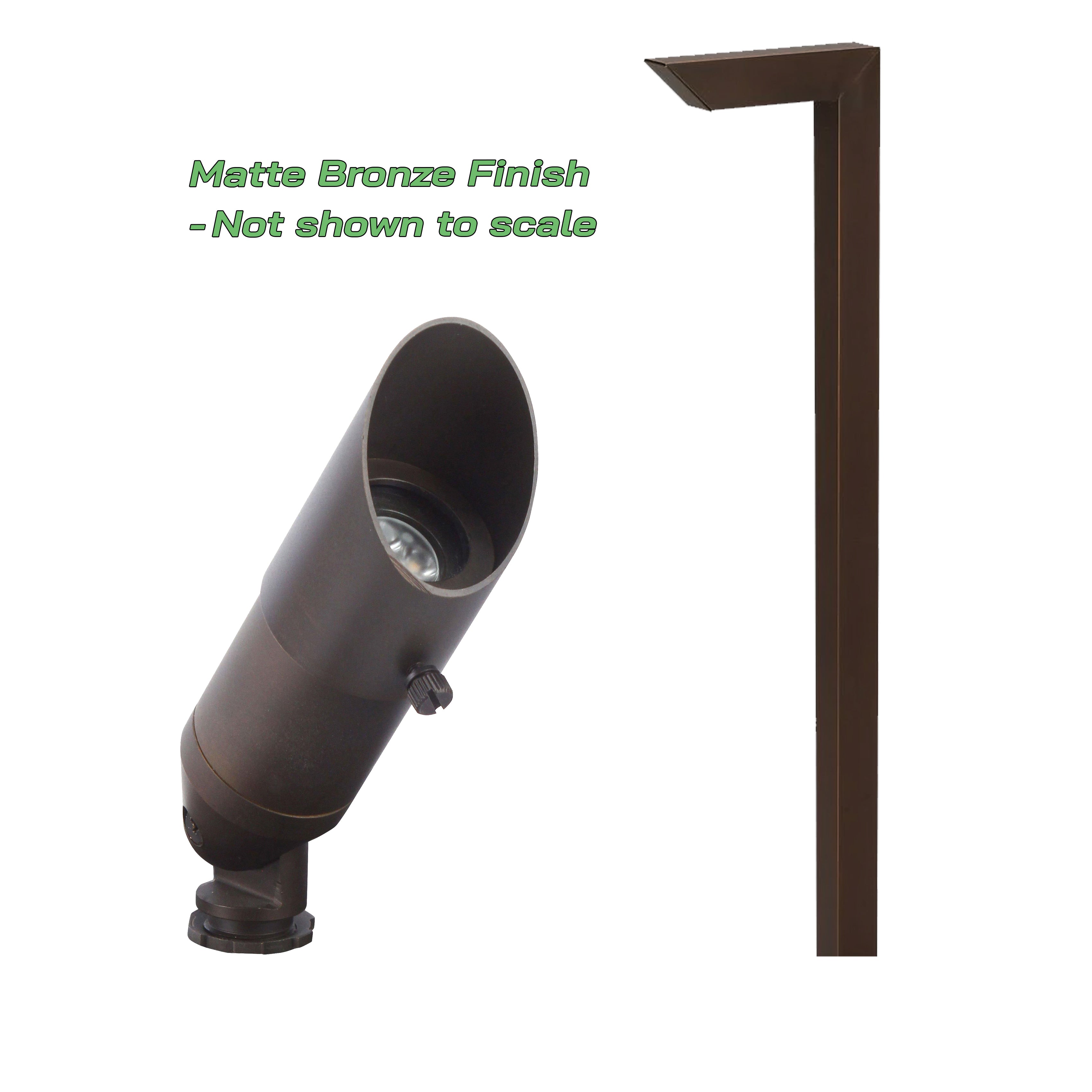 20 LED Light Kit 2 - 75W Transformer w/ 250' Wire | Solid Brass | Matt Bronze or Black | 2700K Warm White