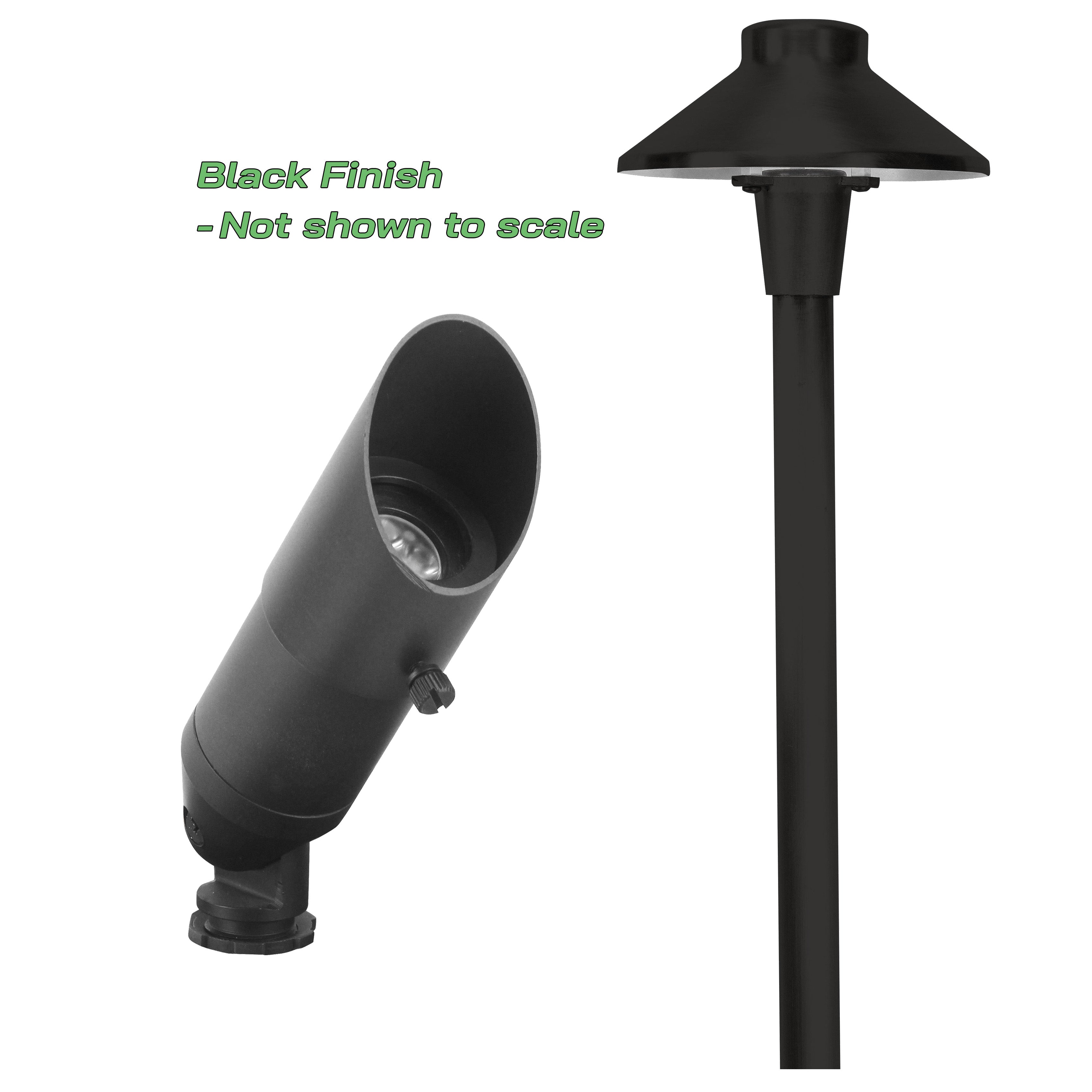 40 LED Light Kit 5 - 300W Transformer w/ 500' Wire | Solid Brass | Matt Bronze or Black | 2700K Warm White