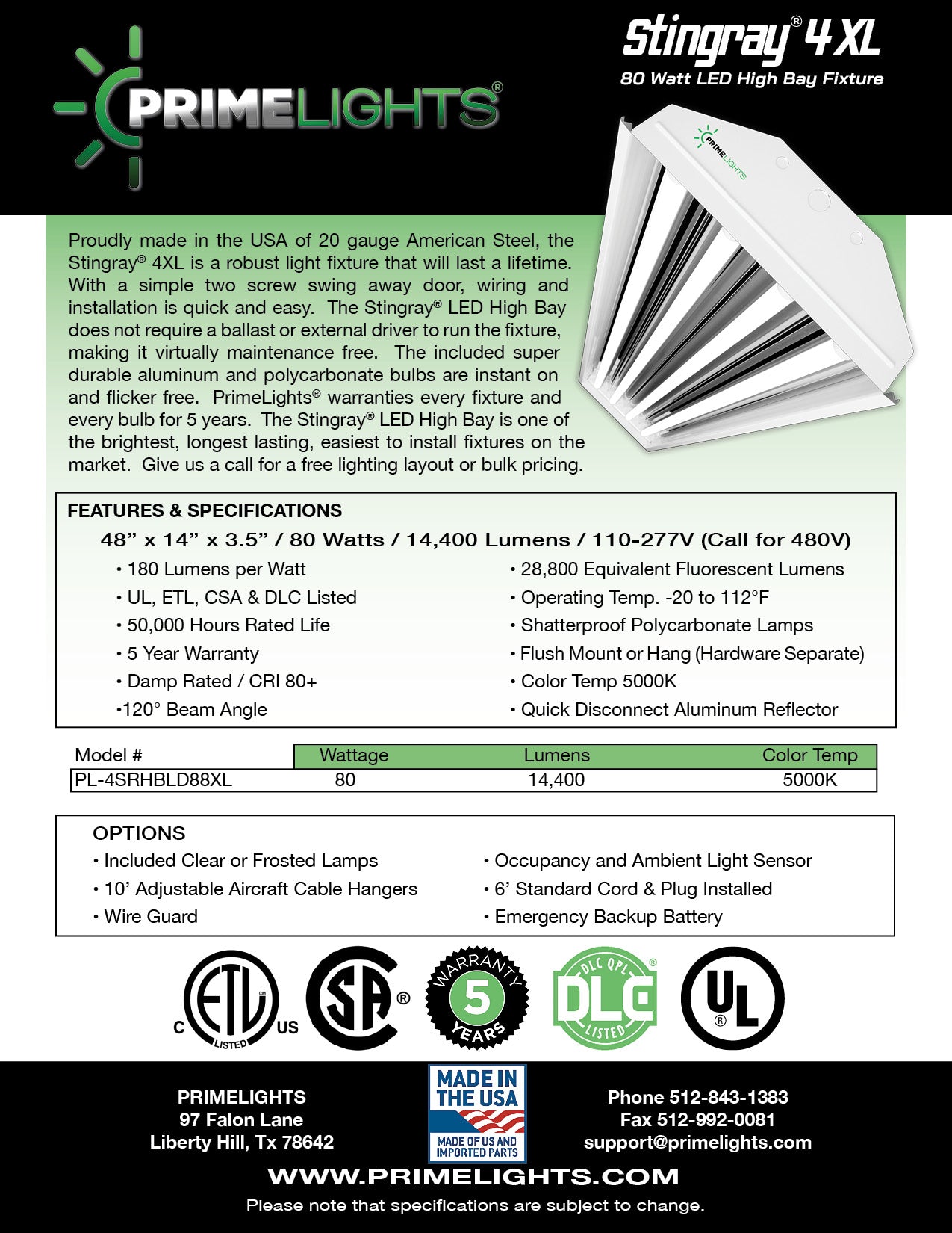 4ft LED Shop Light | Fixture & 4 Clear Tubes | Up to 15ft Mounting Height