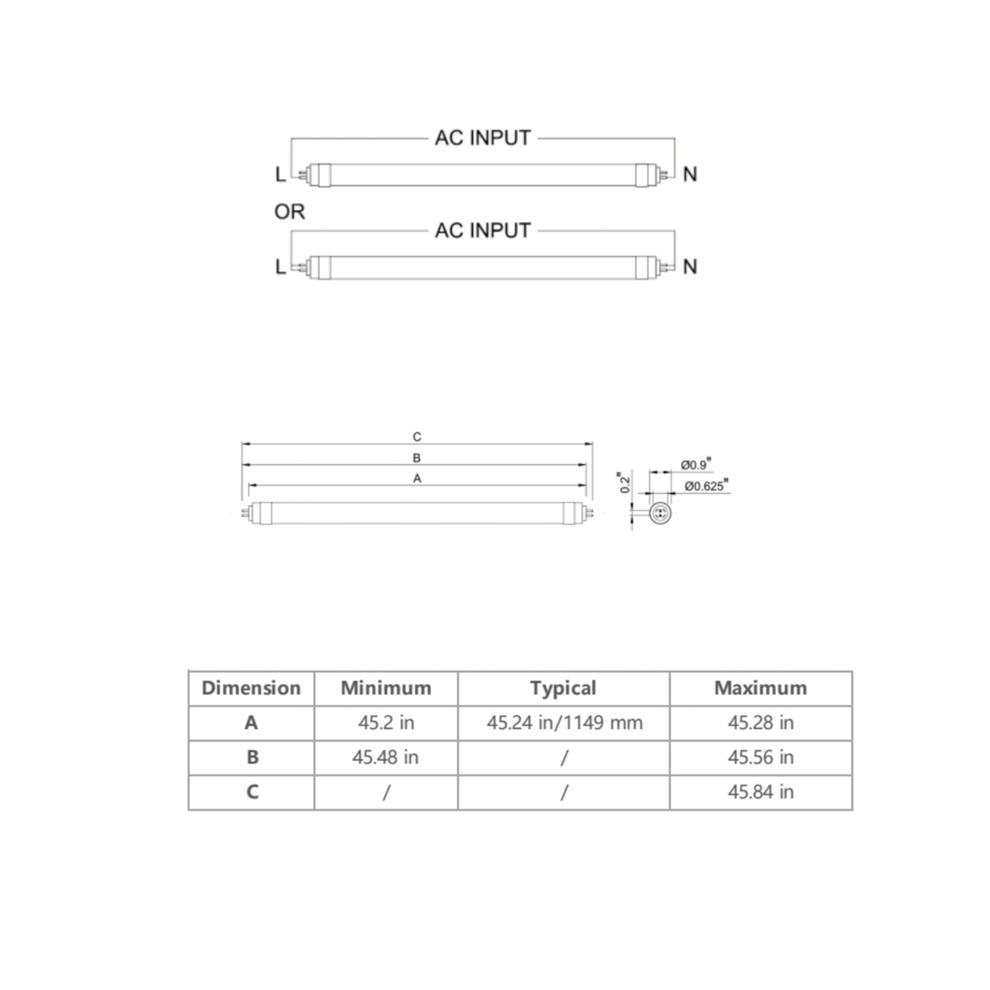 T5 LED Tube 23W, 4600LM, 5000K 4FT Type A Wiring (Case of 25)
