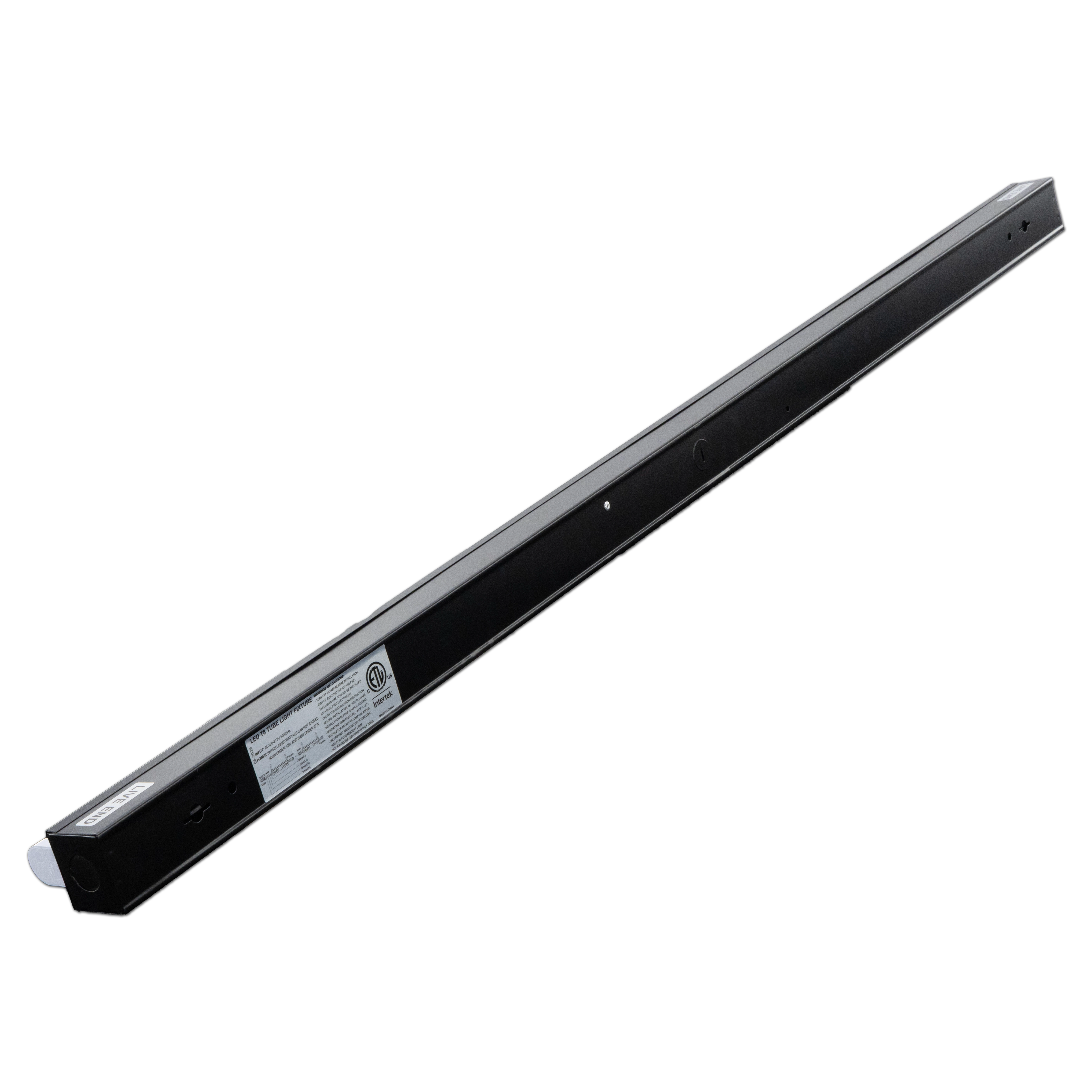 4ft LED T8 Light Black Fixture 20W 3,600 Lumen