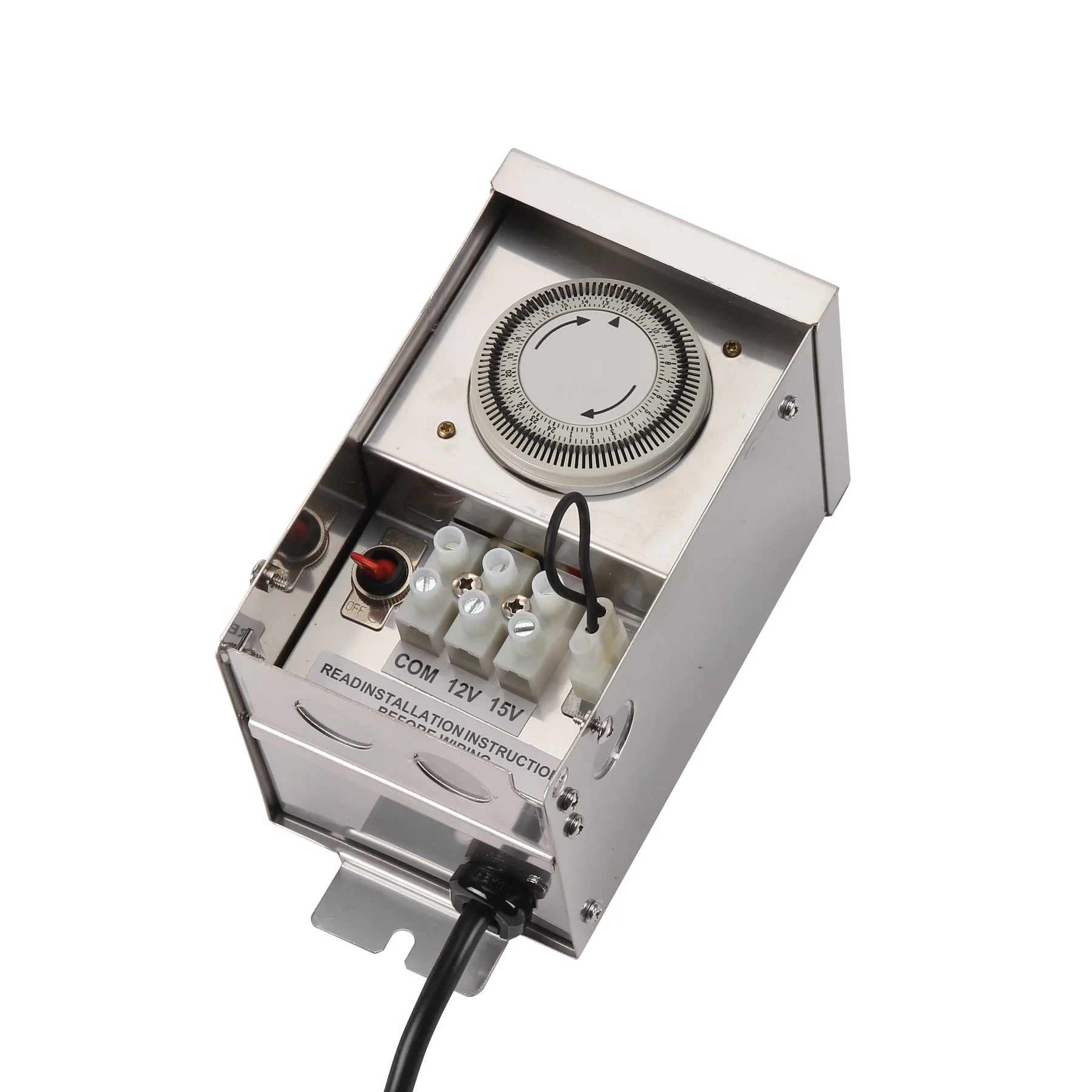 PrimeLights 75W Landscape Lighting Transformer Series | Stainless Steel | 12-15V