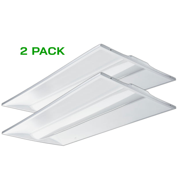 2' x 4' LED Center Basket Troffer - Up to 50W / 9000 Lumens (2 Pack)