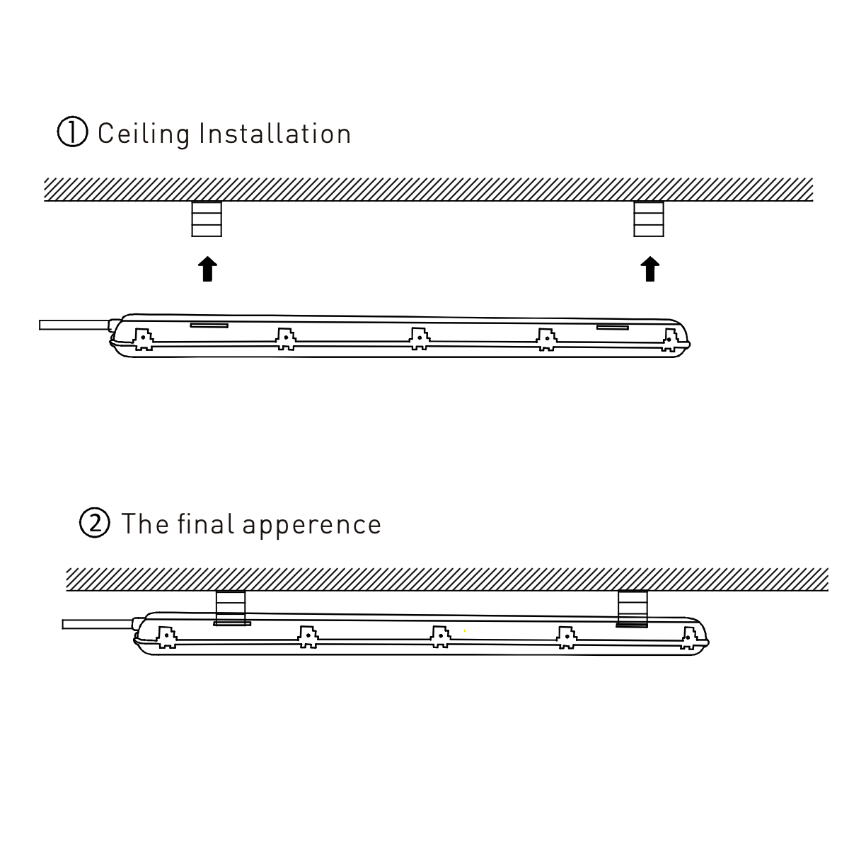4' ft. LED Vapor Tight Up to 60 Watts/8,100 Lumens, Dimmable
