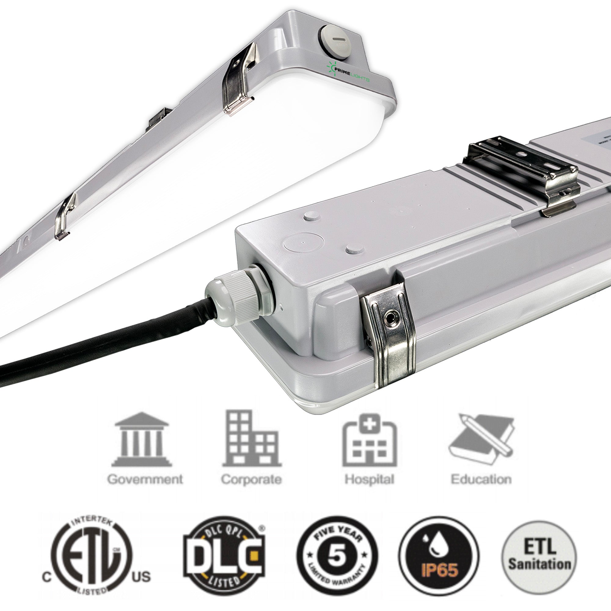 8' ft. LED Vapor Tight Up to 80 Watts/14,400 Lumens, Dimmable (12+ Count Minimum)