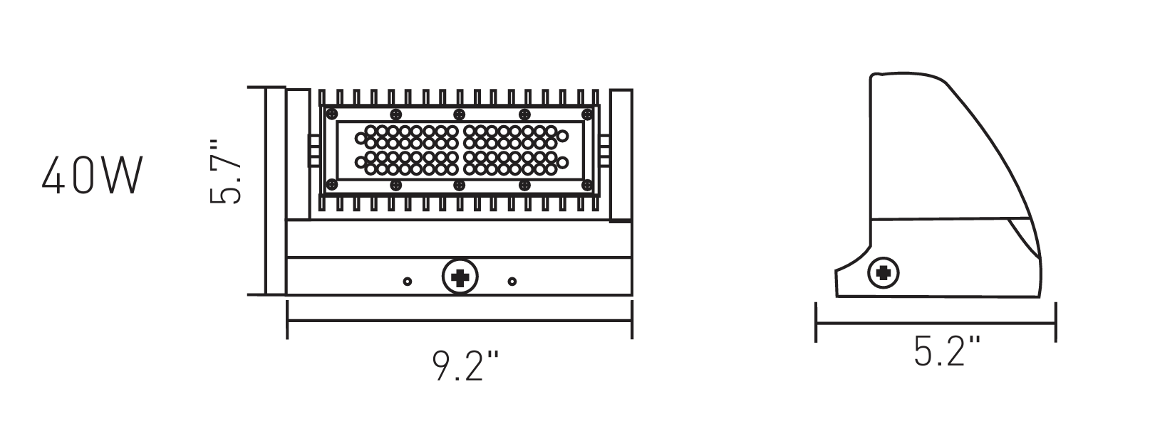 40W LED Wall Pack-Swivel 5,400 Lumen, Photocell, Dimmable