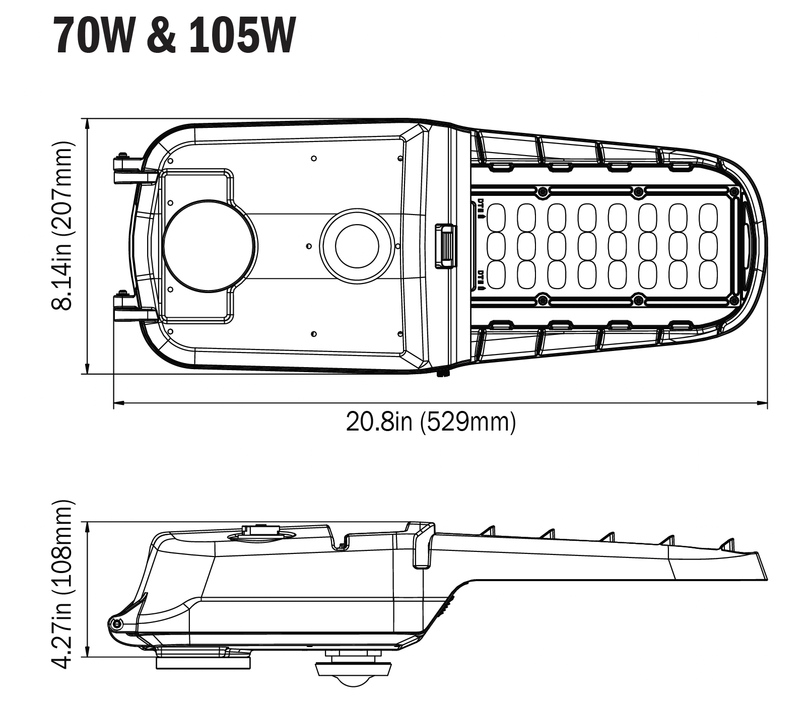 LED HammerHead Up to 150W - Roadway Light - Up to 20,000 Lumen