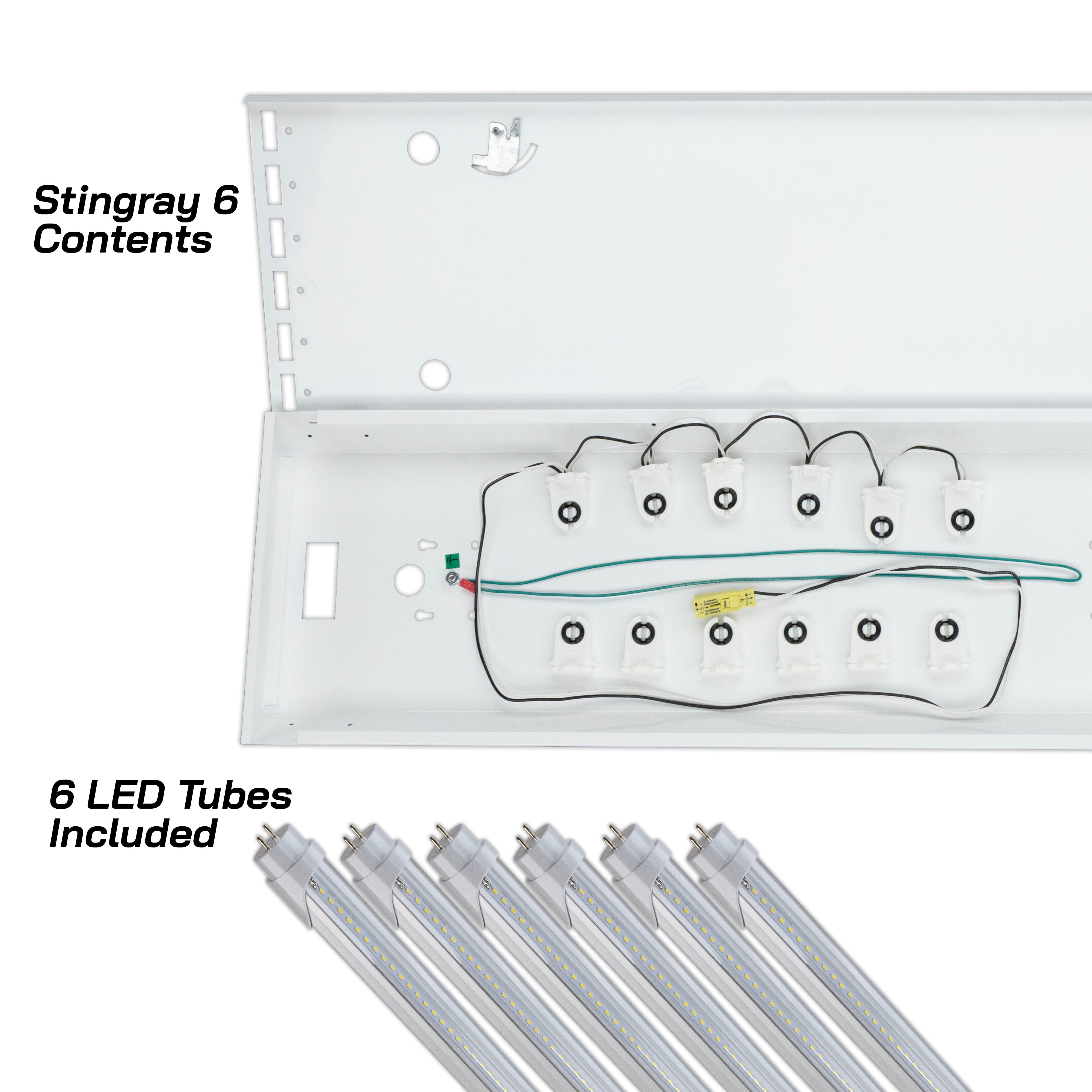 4ft. LED 6 Lamp STINGRAY®  GEN 2 (Up to 30 ft Mounting Height) 120W - 21,600 Lumens - Clear/Frosted