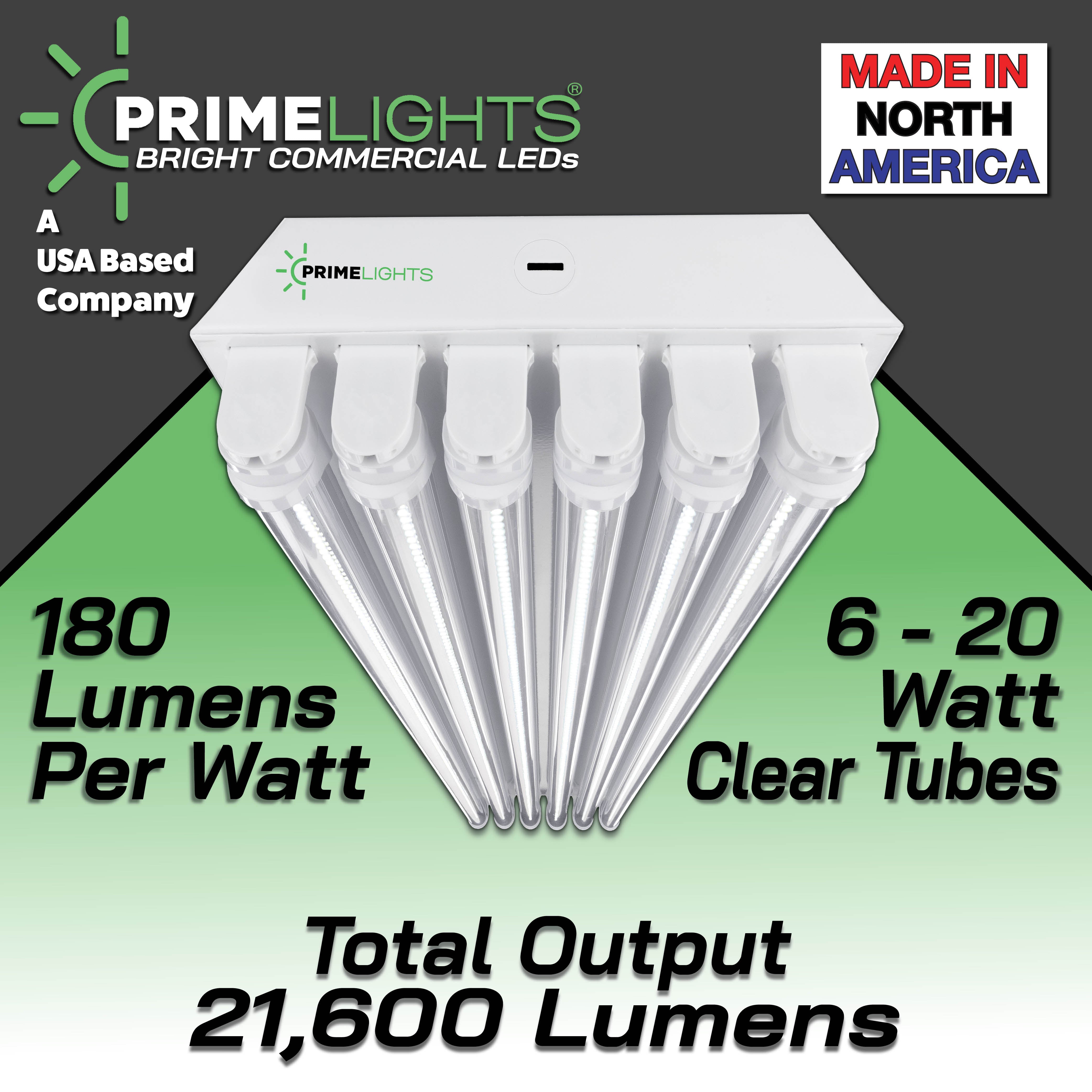 4ft. LED 6 Lamp STINGRAY®  GEN 2 (Up to 30 ft Mounting Height) 120W - 21,600 Lumens - Clear/Frosted