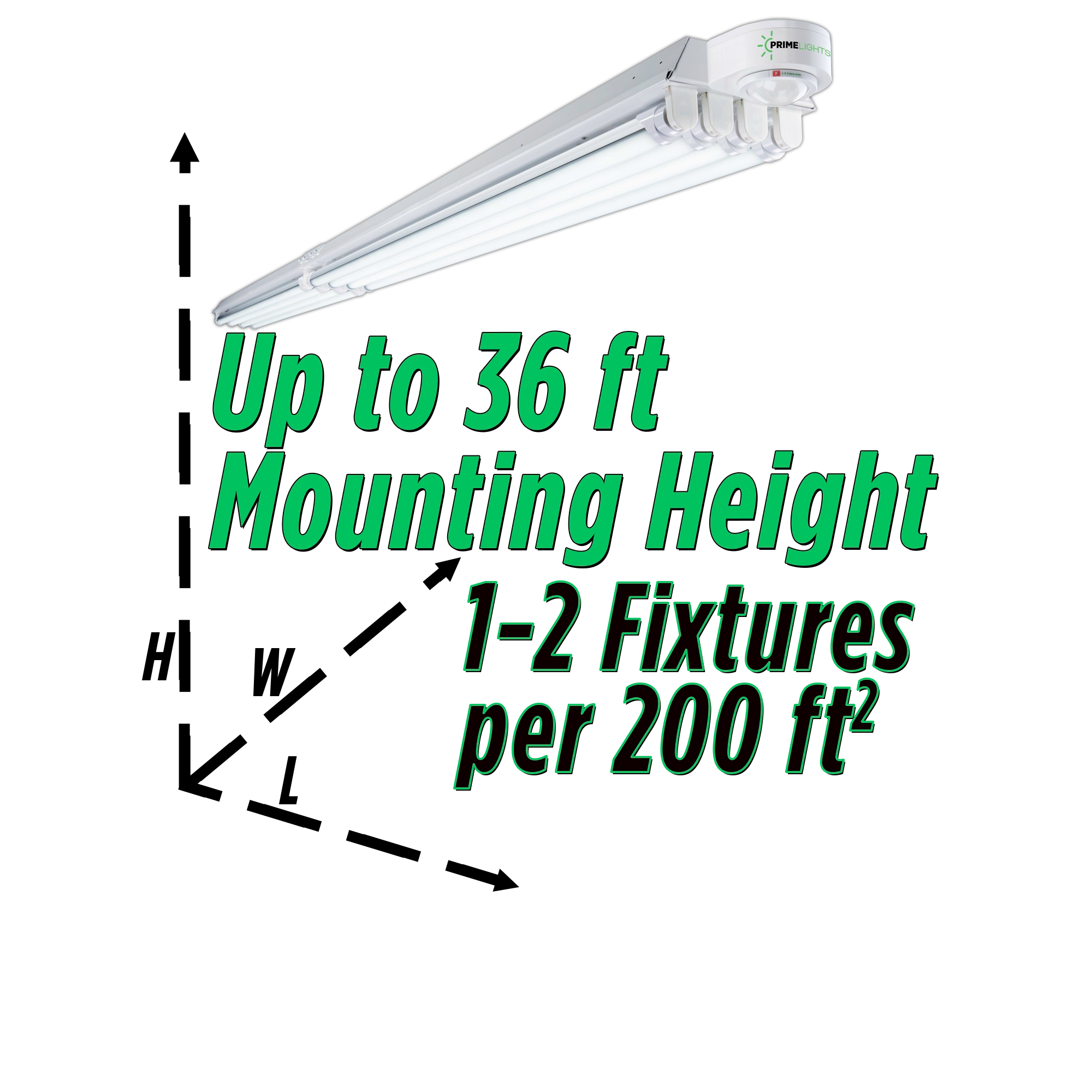 8ft. LED Motion Activated 8 Lamp STINGRAY® GEN 2 (Up to 36 ft Mounting Height) 160W - 28,800 Lumens - Clear/Frosted