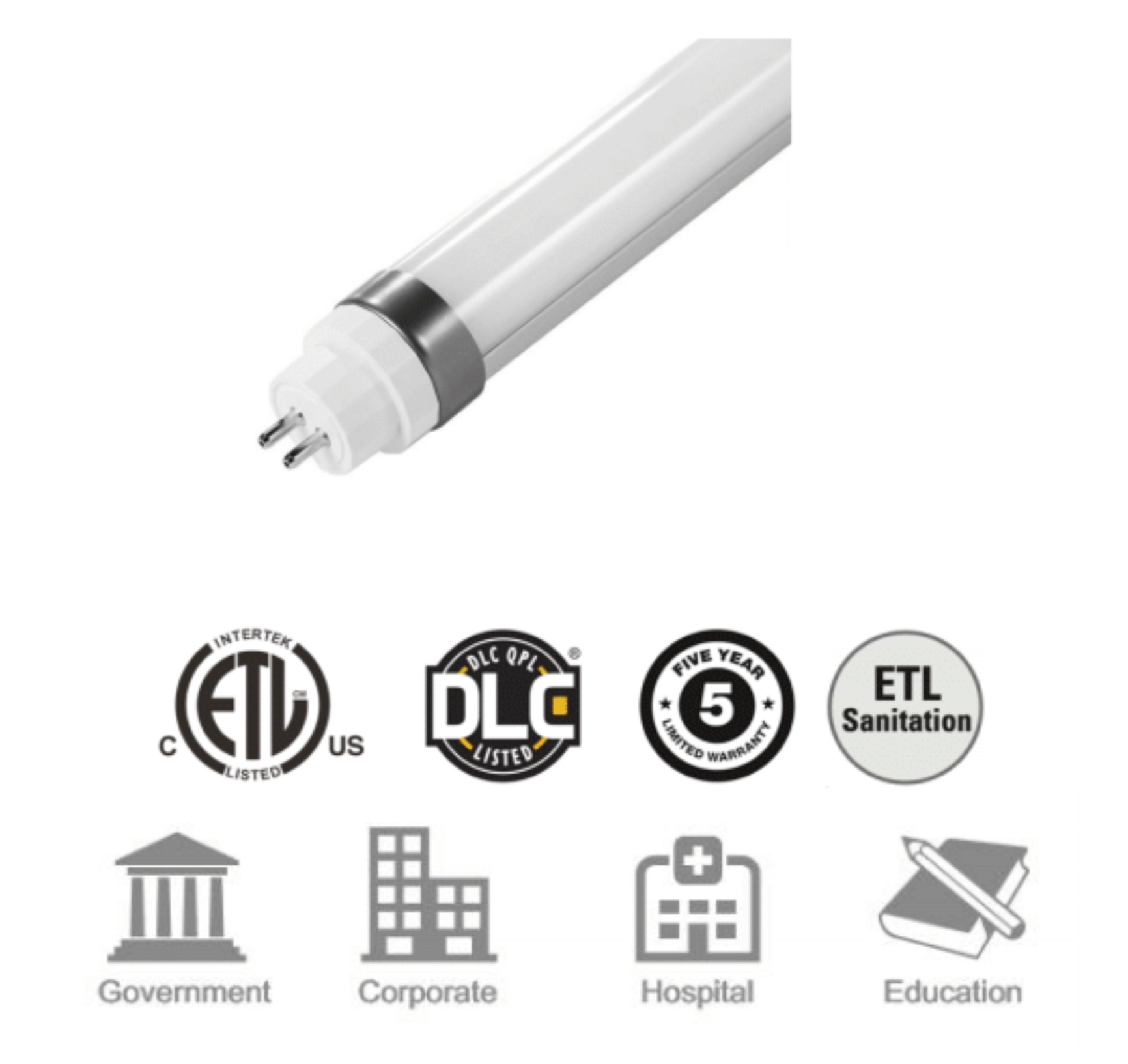 T5 LED Tube 23W, 4600LM, 5000K 4FT Type A Wiring (Case of 25)