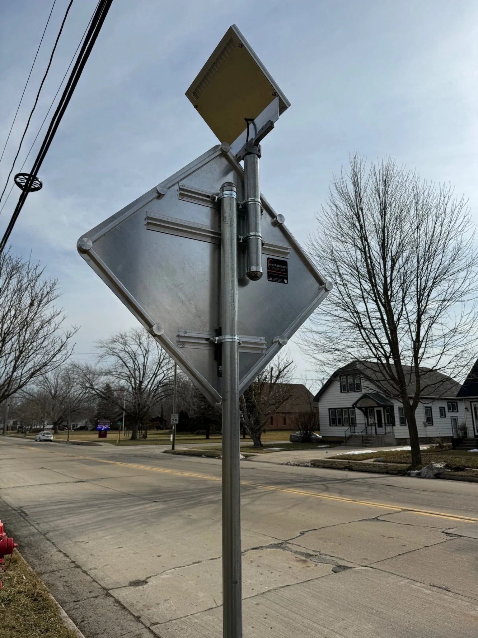 Solar LED Blinking Crosswalk Sign 30" USA Made MUTCD Approved