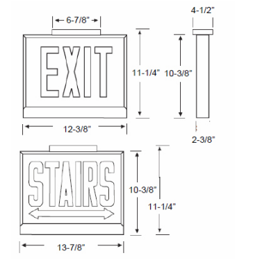 Steel LED Exit / Stairs Light 5W Surface Mount Chicago Approved