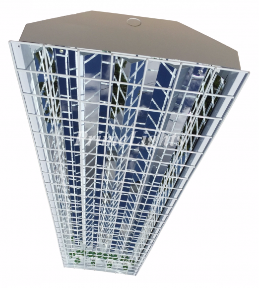 4 Lamp T8 Highbay Fluorescent Fixture W/ Wire Guard