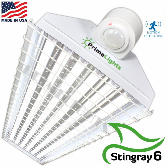LED StingRay 6 XL MOTION ACTIVATED Shop Light With Wire Guard (FROSTED LED)
