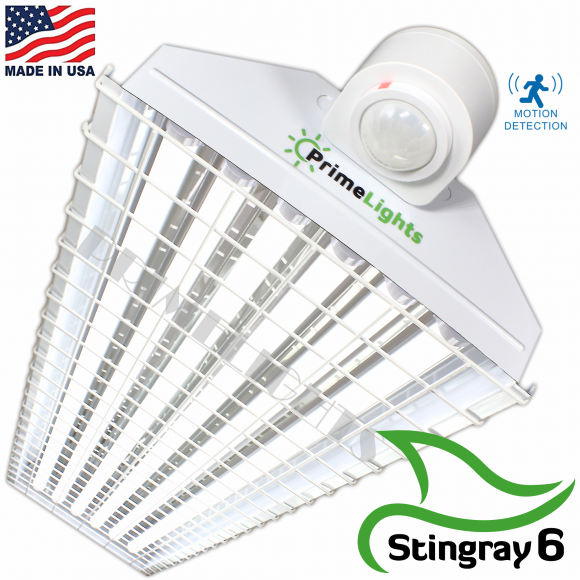 Stingray Motion Activated Shop Light With Wire Guard (Frosted LED