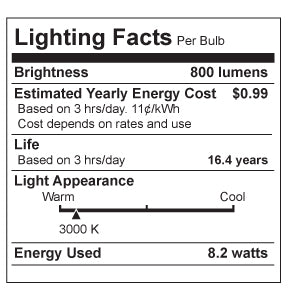 LED Bulb 8 Watt - 60 Watt Equivalent Soft White Non-Dim (6 Pack)