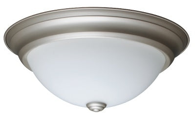 18W LED 13&quot; in. Round Glass Satin Nickel Trim Fixture