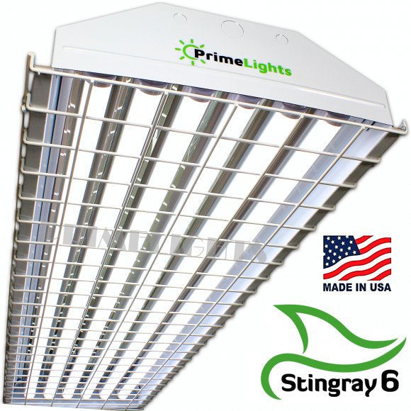LED 6 Lamp T8 STINGRAY 6XL Highbay Fixture 132 W/ Wire Guard