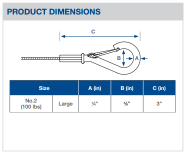 Gripple Aircraft Cable Hook Hanger 100 lbs. (Quantity 50)