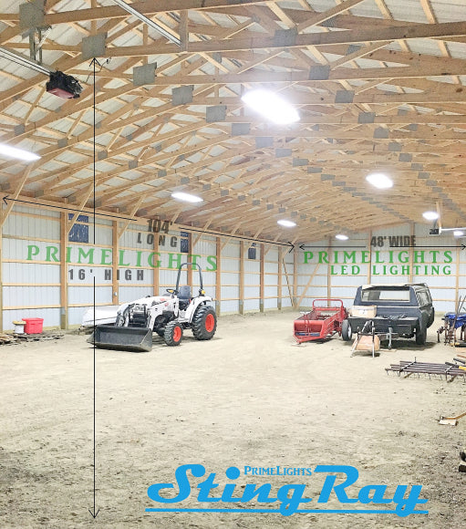 4ft. LED 4 Lamp T8 STINGRAY® Highbay Fixture 72W Frosted/Clear W/ Wire Guard 12,960 Lumens