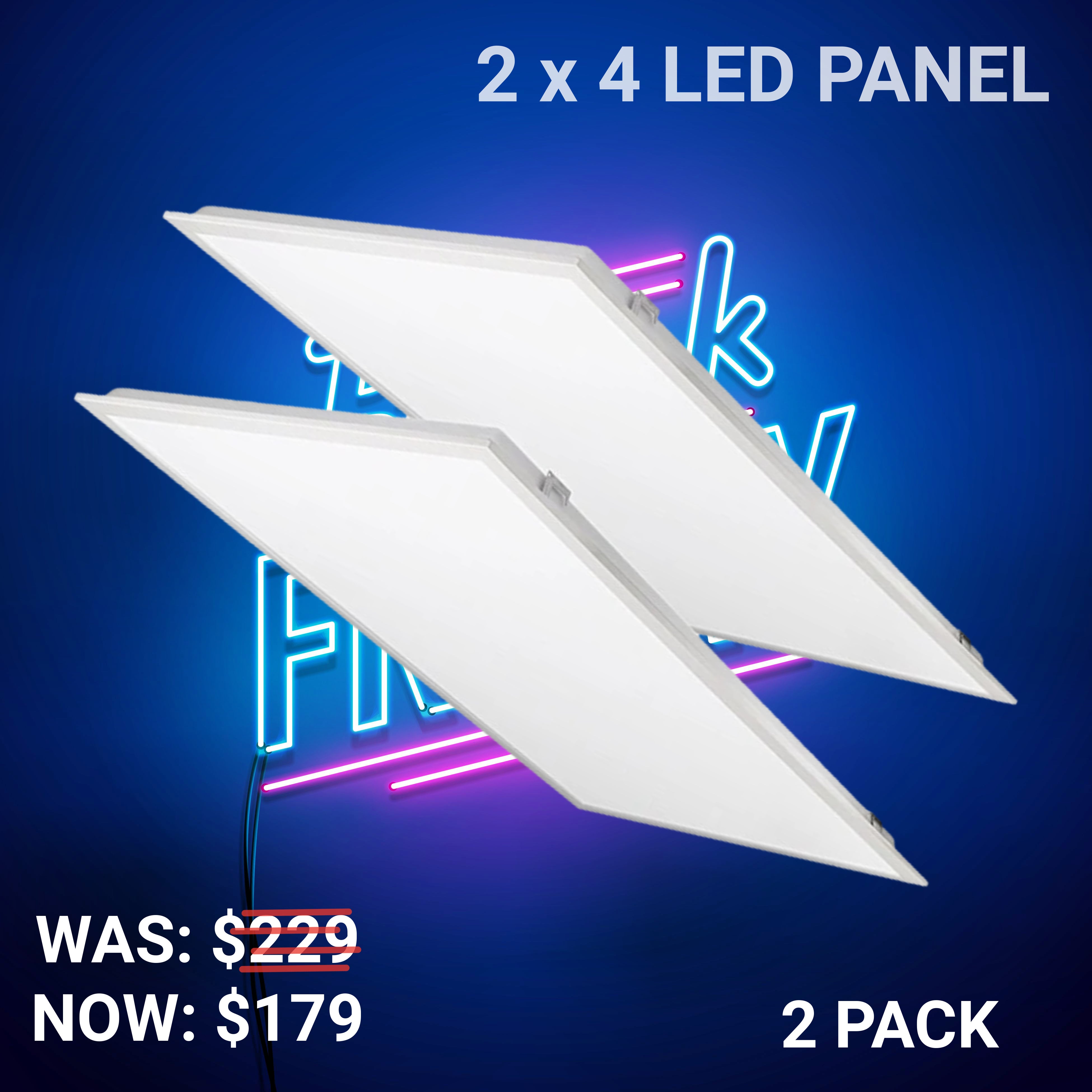 2' X 4' LED 40 Watt Panel Troffer (2 PACK) – PrimeLights